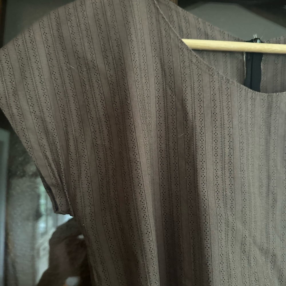 Let’s Backtrack Brown Striped Midi Dress - Picture 6 of 9